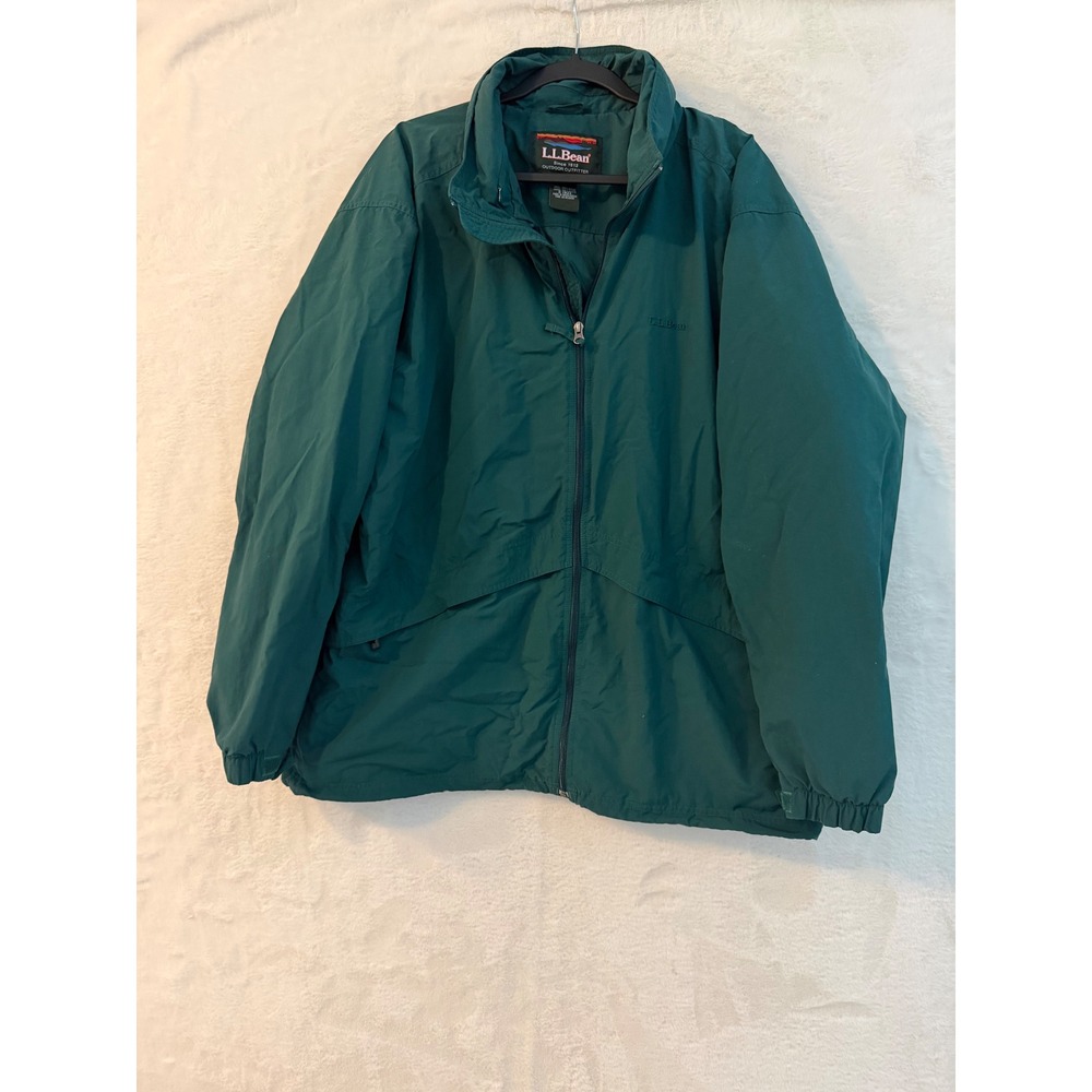 LL Bean Jacket Mens XXL Nylon Windbreaker Full Zip Outdoor Lightweight Coat